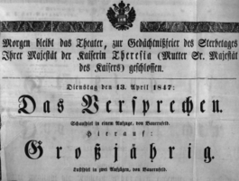 Theaterzettel (Oper und Burgtheater in Wien) 18470413 Seite: 1