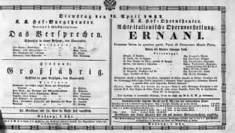 Theaterzettel (Oper und Burgtheater in Wien) 18470413 Seite: 2
