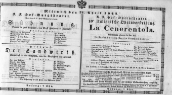 Theaterzettel (Oper und Burgtheater in Wien) 18470421 Seite: 1