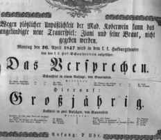 Theaterzettel (Oper und Burgtheater in Wien) 18470426 Seite: 2