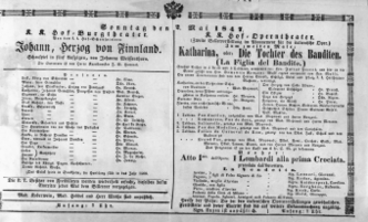 Theaterzettel (Oper und Burgtheater in Wien) 18470502 Seite: 1