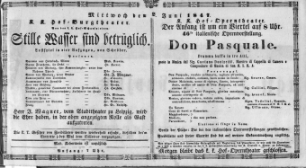 Theaterzettel (Oper und Burgtheater in Wien) 18470602 Seite: 1