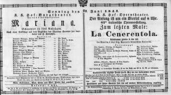 Theaterzettel (Oper und Burgtheater in Wien) 18470627 Seite: 1