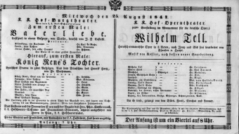 Theaterzettel (Oper und Burgtheater in Wien) 18470825 Seite: 1