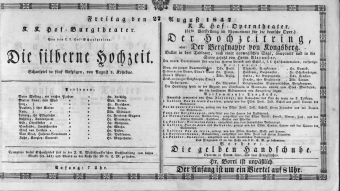 Theaterzettel (Oper und Burgtheater in Wien) 18470827 Seite: 1