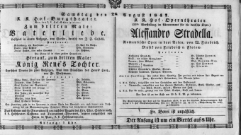 Theaterzettel (Oper und Burgtheater in Wien) 18470828 Seite: 1