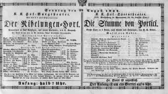 Theaterzettel (Oper und Burgtheater in Wien) 18470829 Seite: 1