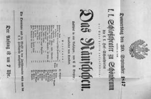 Theaterzettel (Oper und Burgtheater in Wien) 18470930 Seite: 1