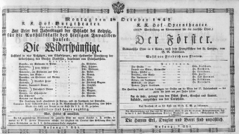 Theaterzettel (Oper und Burgtheater in Wien) 18471018 Seite: 1
