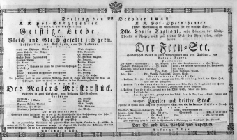 Theaterzettel (Oper und Burgtheater in Wien) 18471022 Seite: 1