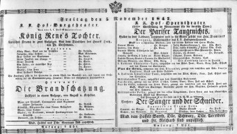 Theaterzettel (Oper und Burgtheater in Wien) 18471105 Seite: 1
