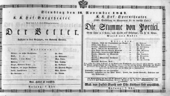 Theaterzettel (Oper und Burgtheater in Wien) 18471116 Seite: 2