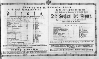 Theaterzettel (Oper und Burgtheater in Wien) 18471121 Seite: 1