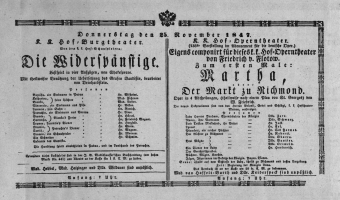 Theaterzettel (Oper und Burgtheater in Wien) 18471125 Seite: 2