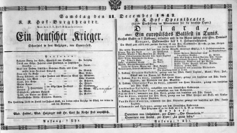 Theaterzettel (Oper und Burgtheater in Wien) 18471211 Seite: 1