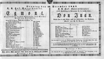 Theaterzettel (Oper und Burgtheater in Wien) 18471219 Seite: 1