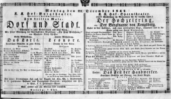 Theaterzettel (Oper und Burgtheater in Wien) 18471227 Seite: 1