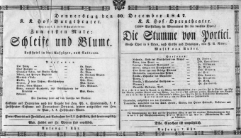 Theaterzettel (Oper und Burgtheater in Wien) 18471230 Seite: 1
