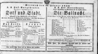 Theaterzettel (Oper und Burgtheater in Wien) 18480112 Seite: 1