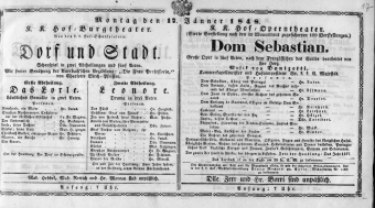 Theaterzettel (Oper und Burgtheater in Wien) 18480117 Seite: 1