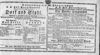 Theaterzettel (Oper und Burgtheater in Wien) 18480120 Seite: 1