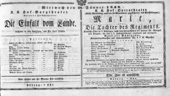 Theaterzettel (Oper und Burgtheater in Wien) 18480126 Seite: 1