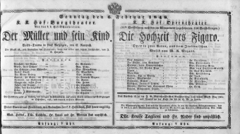 Theaterzettel (Oper und Burgtheater in Wien) 18480206 Seite: 1