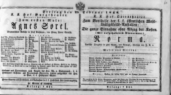 Theaterzettel (Oper und Burgtheater in Wien) 18480225 Seite: 1