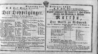Theaterzettel (Oper und Burgtheater in Wien) 18480227 Seite: 1