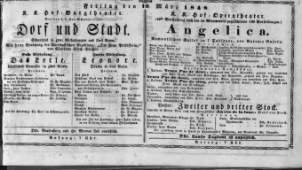 Theaterzettel (Oper und Burgtheater in Wien) 18480310 Seite: 1