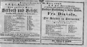 Theaterzettel (Oper und Burgtheater in Wien) 18480330 Seite: 1