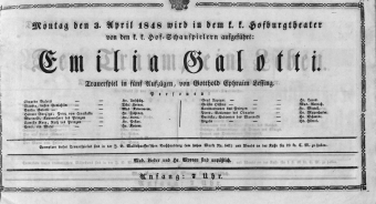 Theaterzettel (Oper und Burgtheater in Wien) 18480403 Seite: 1