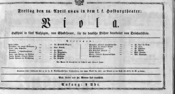 Theaterzettel (Oper und Burgtheater in Wien) 18480414 Seite: 1