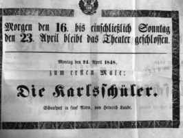 Theaterzettel (Oper und Burgtheater in Wien) 18480416 Seite: 1