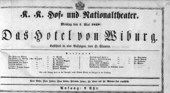 Theaterzettel (Oper und Burgtheater in Wien) 18480501 Seite: 1