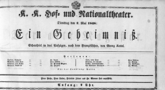 Theaterzettel (Oper und Burgtheater in Wien) 18480502 Seite: 1