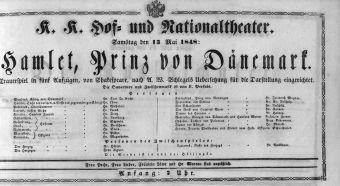 Theaterzettel (Oper und Burgtheater in Wien) 18480513 Seite: 1