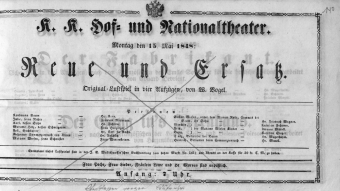 Theaterzettel (Oper und Burgtheater in Wien) 18480515 Seite: 1
