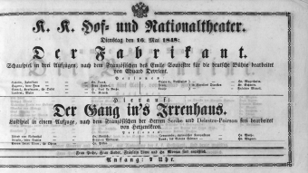 Theaterzettel (Oper und Burgtheater in Wien) 18480516 Seite: 1