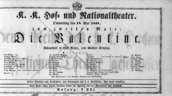 Theaterzettel (Oper und Burgtheater in Wien) 18480518 Seite: 1