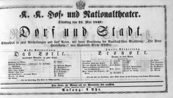 Theaterzettel (Oper und Burgtheater in Wien) 18480523 Seite: 1