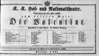 Theaterzettel (Oper und Burgtheater in Wien) 18480525 Seite: 1