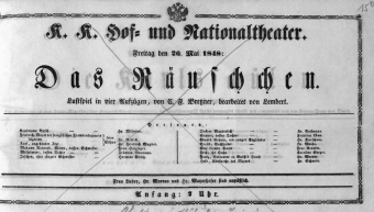 Theaterzettel (Oper und Burgtheater in Wien) 18480526 Seite: 1