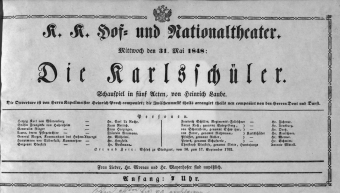 Theaterzettel (Oper und Burgtheater in Wien) 18480531 Seite: 1