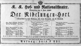 Theaterzettel (Oper und Burgtheater in Wien) 18480601 Seite: 1