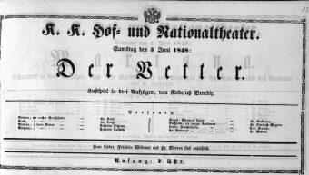 Theaterzettel (Oper und Burgtheater in Wien) 18480603 Seite: 1