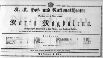 Theaterzettel (Oper und Burgtheater in Wien) 18480605 Seite: 1