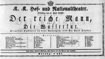 Theaterzettel (Oper und Burgtheater in Wien) 18480606 Seite: 1