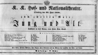 Theaterzettel (Oper und Burgtheater in Wien) 18480627 Seite: 1