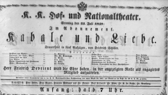 Theaterzettel (Oper und Burgtheater in Wien) 18480723 Seite: 1